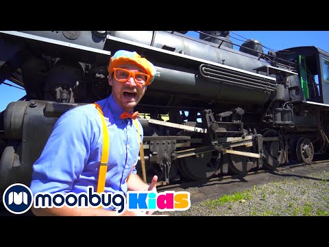 Блиппи изучает поезд | 60 минут | Обучающие видео для детей | Blippi