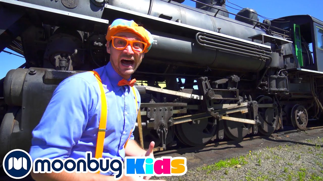 ⁣Блиппи изучает поезд | 60 минут | Обучающие видео для детей | Blippi
