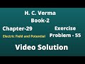 How to solve Prob 55 Ch 29 Electrostats H C Verma Book 2