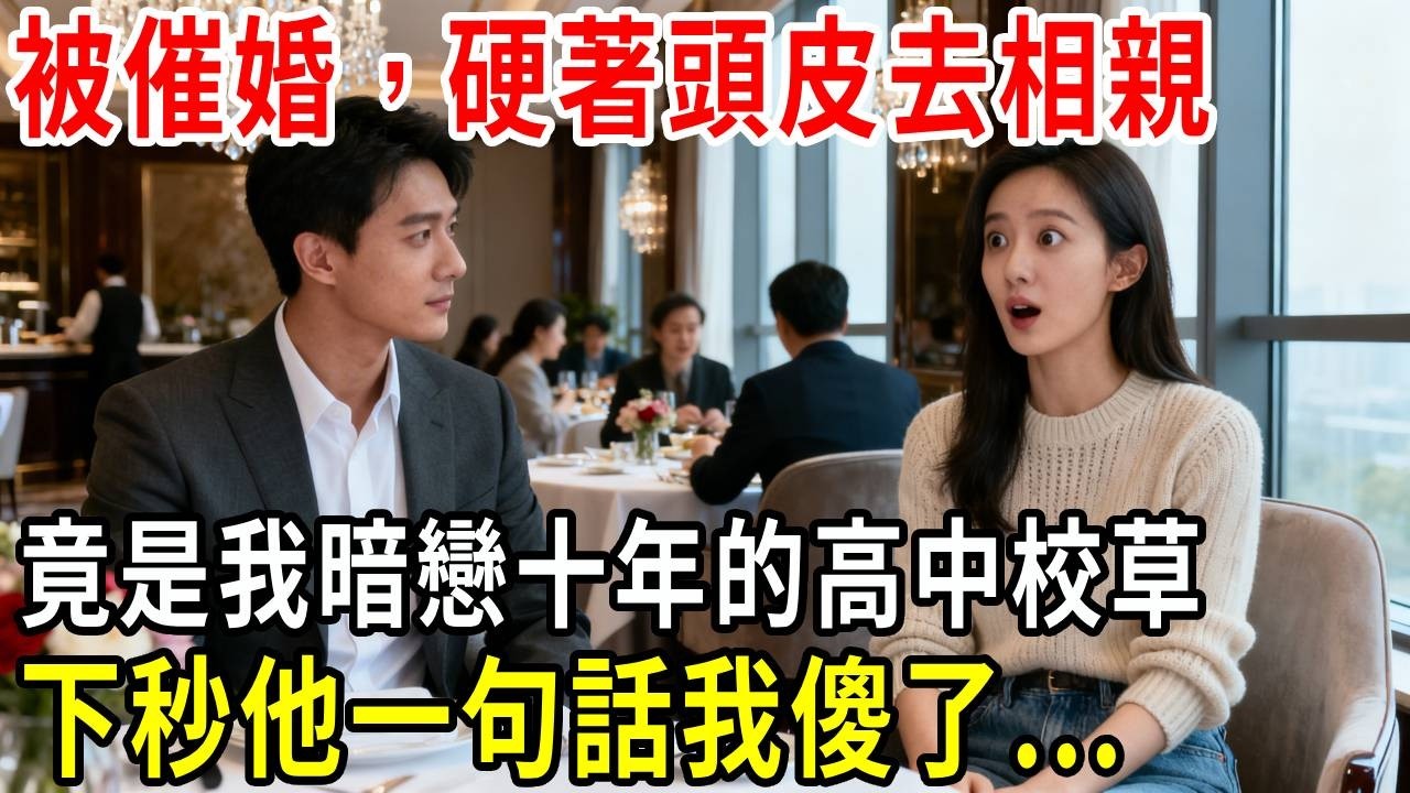 我被父母催婚，硬著頭皮去相親，對面坐著的竟是我暗戀十年的高中校草…如今他已是身家千億的總裁，下秒他一句話我傻了...#掉馬甲#甜寵 #閃婚#情感故事 #霸道總裁 #婚姻#都市愛情 #先婚後愛#灰姑娘