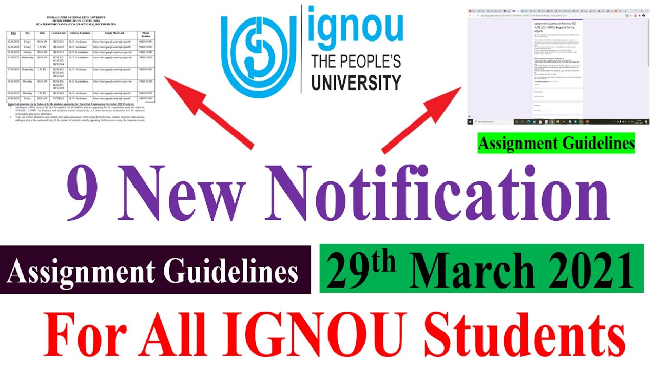 9 New Notification Released For All IGNOU Students || Assignment Submission Guidelines, Practicals