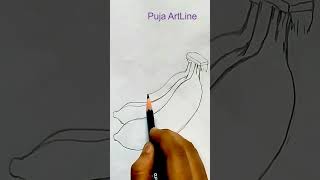 How to Draw banana steps/Banana Easy Draw Tutorial/Bunch of Bananas with Pencil #youtubeshorts