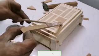 Making a wooden box// Invisible wooden hinge:Using only basic tools/Dovetail