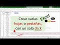 Crear varias hojas o pestañas al mismo tiempo con un solo click - Excel