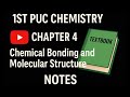 1st PUC Chemistry || Chemical Bonding and Molecular Structure || Textbook Notes #puc #notes