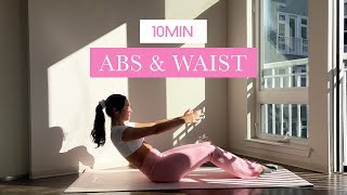 5MIN Daily Abs Pilates // toned abs & small waist // no equipment + beginner friendly
