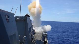 USS Mustin Fires SM-2 During MULTISAIL 18