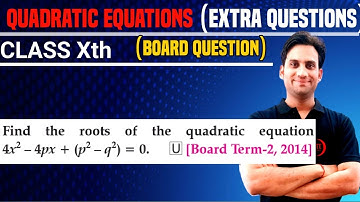 Find the roots of the quadratic equation 4x^2 - 4px + (p^2-q^2) = 0.