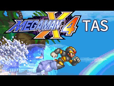 Mega Man X4 "X, low" TAS by HappyLee - part 3 [Web Spider + Split Mushroom]