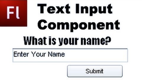 Flash Tutorial: The Text Input Component  -HD-