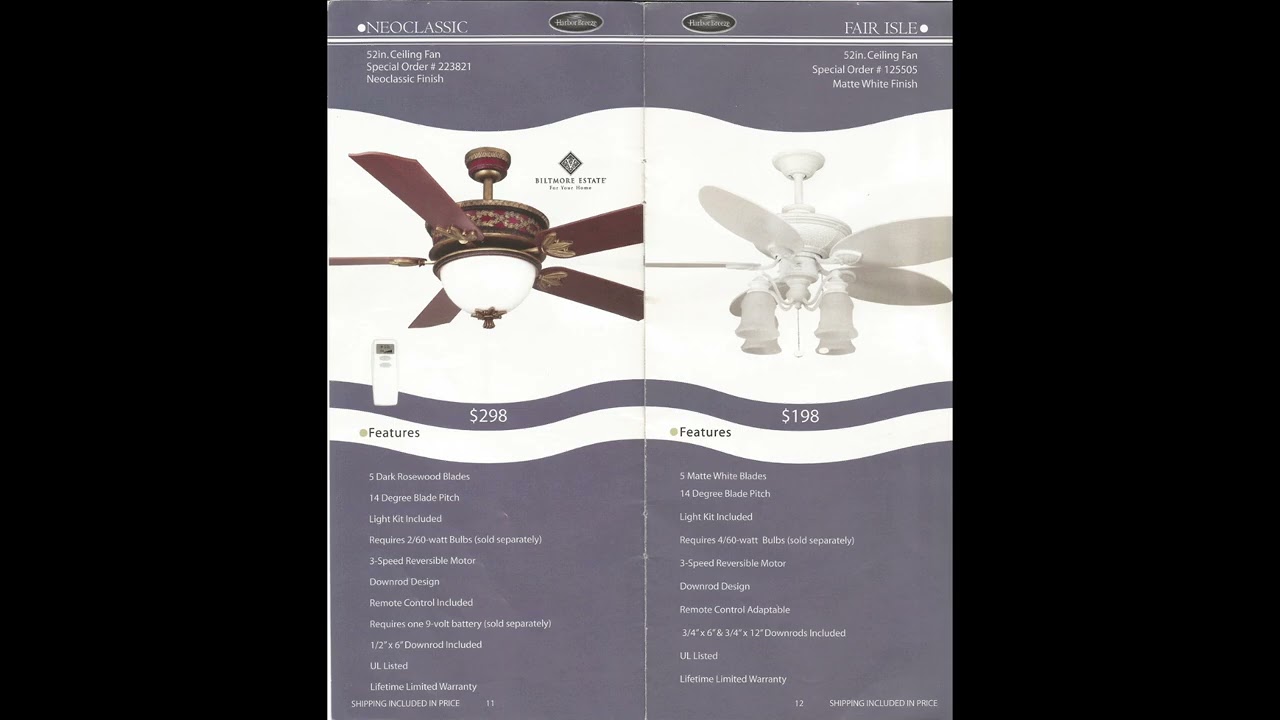 2004 Harbor Breeze Ceiling Fan Special Order Consumer Brochure 