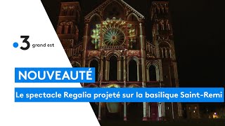 Les préparatifs du nouveau spectacle son et lumière REGALIA, à Reims sur la basilique Saint-Remi