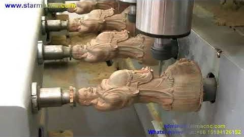 4 axis High Presicion Multi heads 3D Woodworking CNC Router Machine with Multi Rotary axis