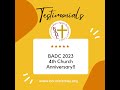 BADC 4th Church Anniversary Testimonials