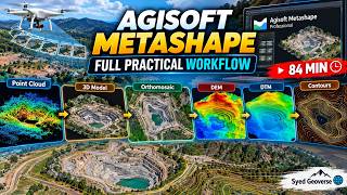 How to Use Agisoft Metashape: Align, Dense/Point Cloud, DEM, DTM, 3D/Tiled, Orthomosaic, Contours