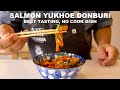 Best tasting no cook salmon dish salmon yukhoe donburi