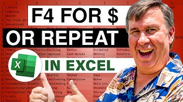 Excel - The Versatile F4 key also Repeats Last Command - Repeat or $ - Episode 2018