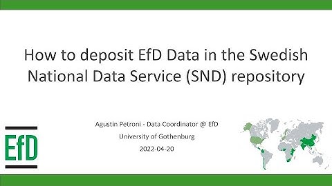 Environment for Development tutorial - How to upload data on the SND website