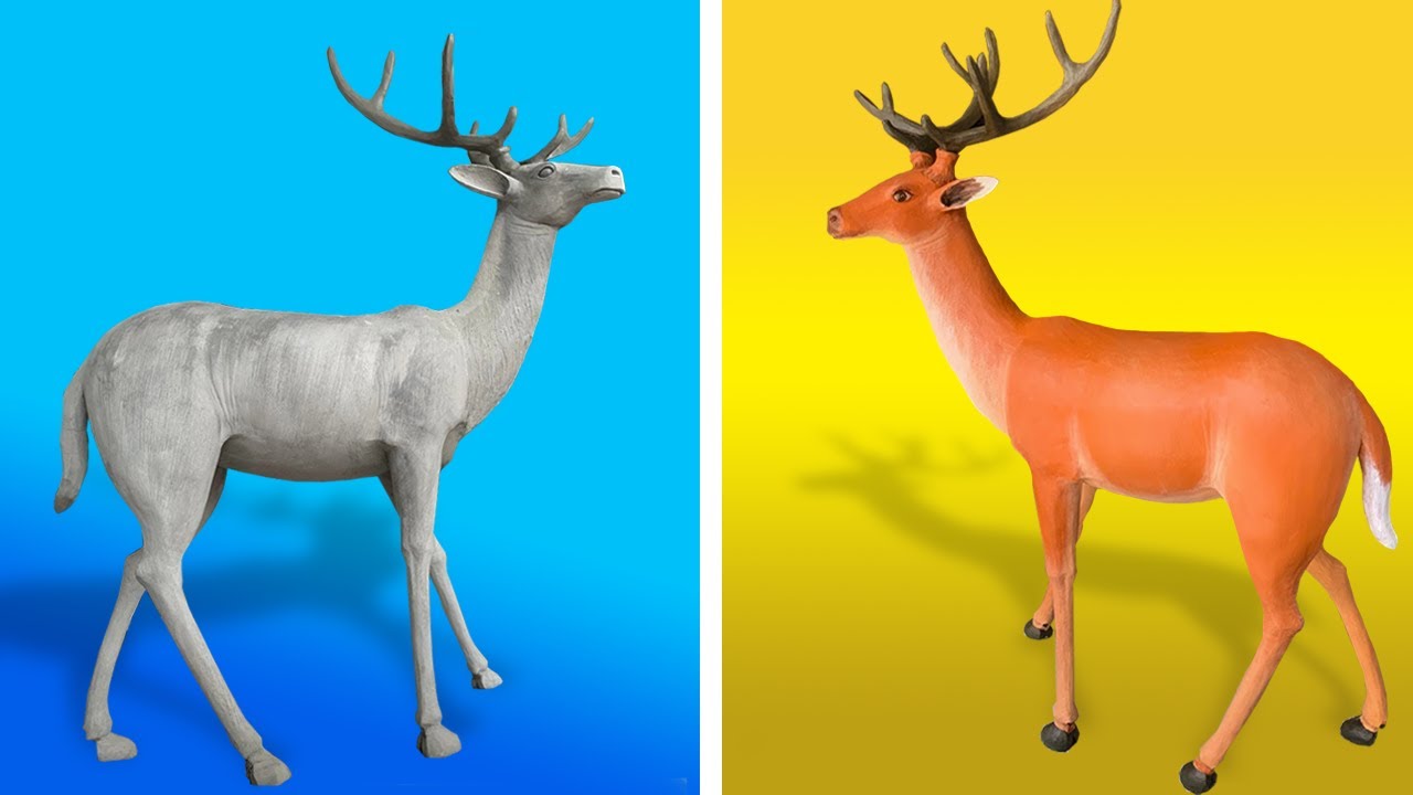 Отличные поделки из песчано-цементного камня - скульптуры оленей для вашего сада