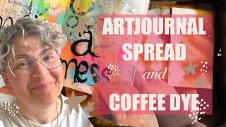 Easy Coffee Dye Papers ☕️ + Mixed Media Art Journal Spread | Relaxing Paper ASMR