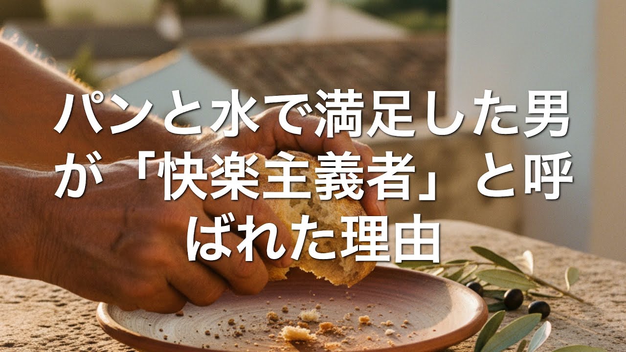 【哲学探求】パンと水で満足した男が「快楽主義者」と呼ばれた理由【エピクロスの真実】