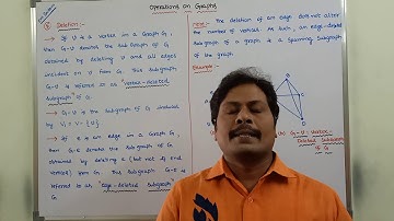 OPERATIONS ON GRAPHS | DELETION OPERATION ON GRAPHS | VERTEX DELETED AND EDGE DELETED SUBGRAPHS |