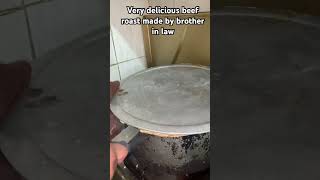 Delicious beef 🥩 roast made by brother in low #bakra #bakraeidspecial #quebanilovers #roastvideo