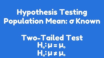 Hypothesis Testing | Population Mean: σ Known | Two-Tailed Test