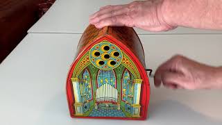 Church Organ Music Box Orange Theme J Chein Co.