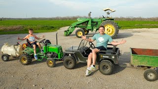 Playing on the Farm with Tractors and Trucks Compilation | Tractors for kids