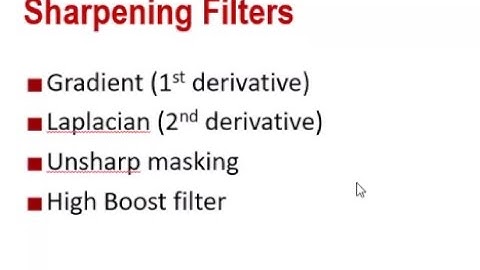 Sharpening filters in Spatial Domain #digitalimageprocessing