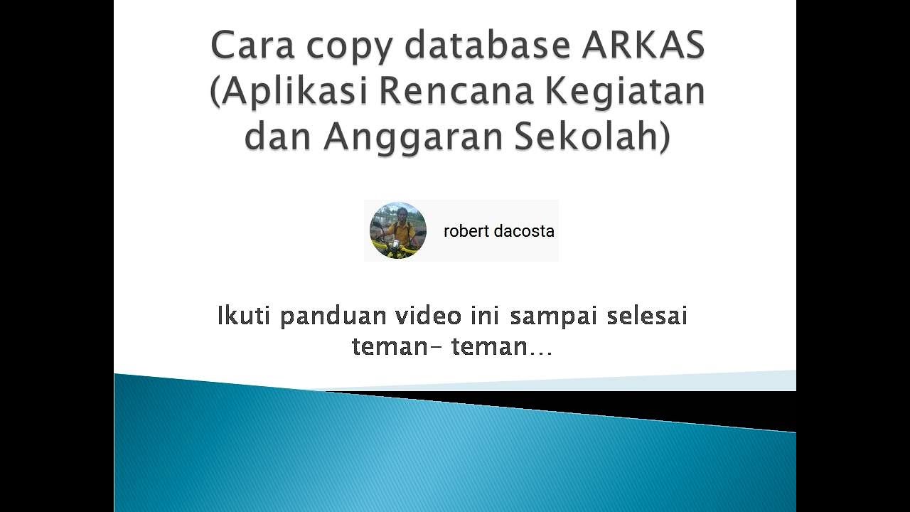 Cara copy database aplikasi arkas youtube
