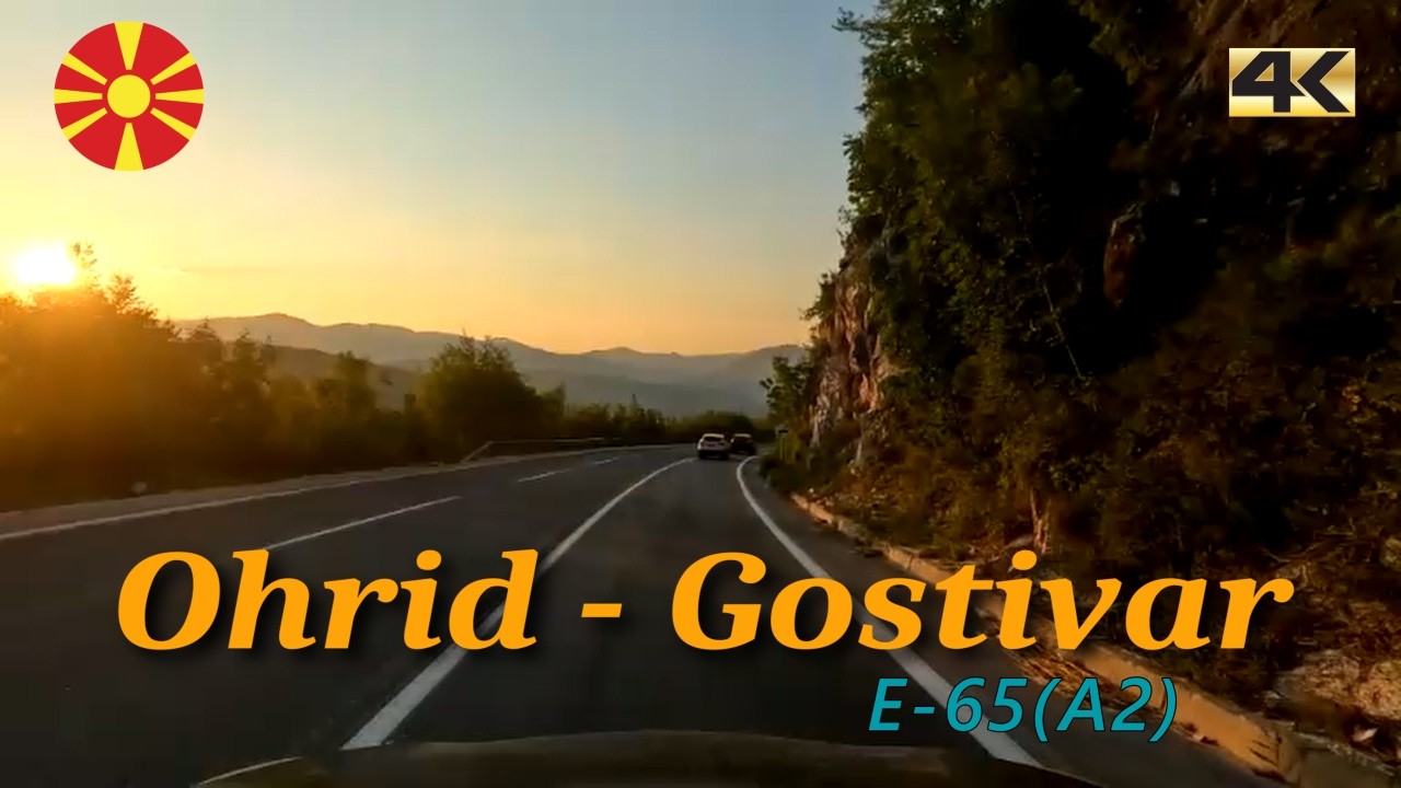 Evening drive from Ohrid(Охрид) to Gostivar(Гостивар) in North Macedonia | summer 2024 | 4K