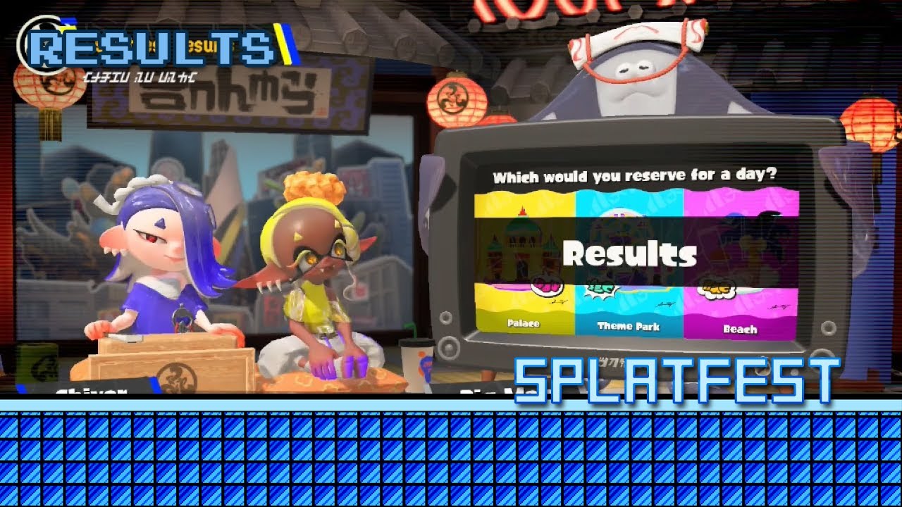 Splatoon 3 - Splatfest Results - Palace vs Theme Park vs Beach - YouTube