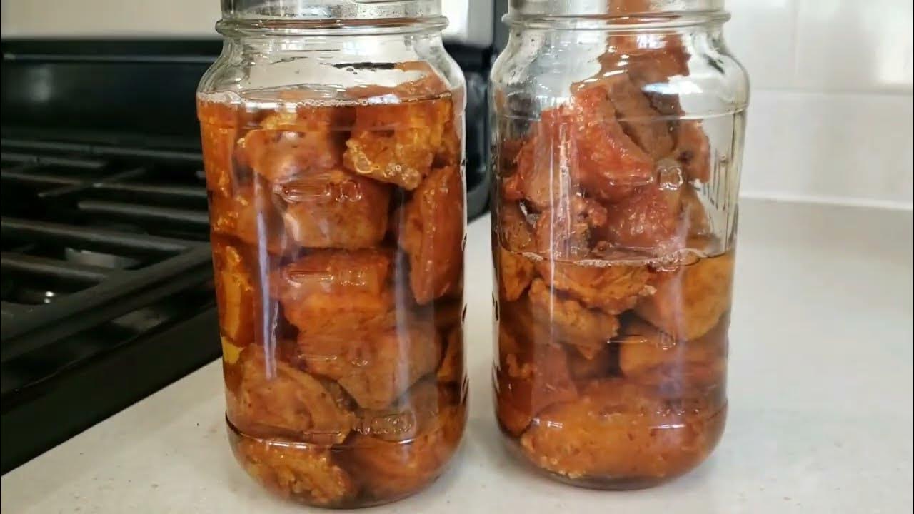 Traditional Way of Cooking Pork for Long Term Use/ Storing Pork in Lard