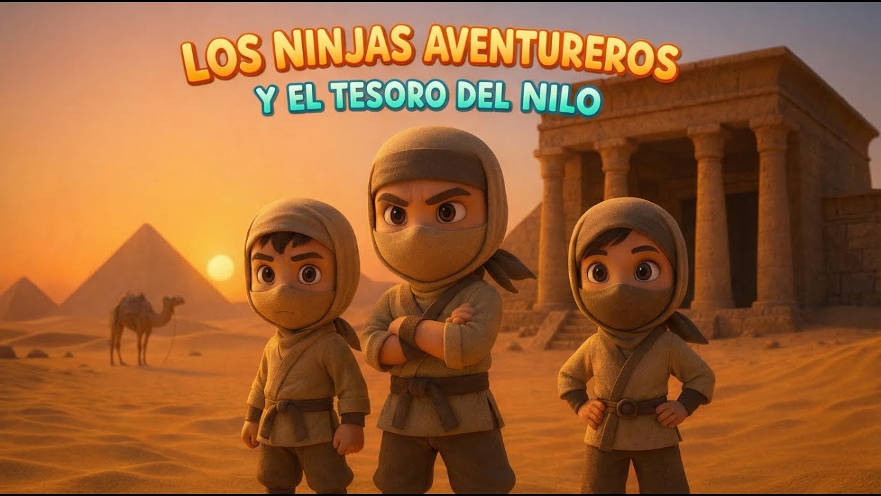 Cuento infantil de ninjas en Egipto | Aventura, trabajo en equipo y valores