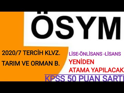 ÖSYM YENİ 2020/7 TERCİH KILAVUZU YAYINLADI ! TARIM VE ORMAN BAKANLIĞI LİSE-ÖNLİSANS-LİSANS ALIMLARI!