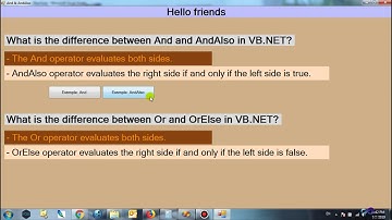 What is the difference between And/Or and AndAlso/OrElse in VB.NET?