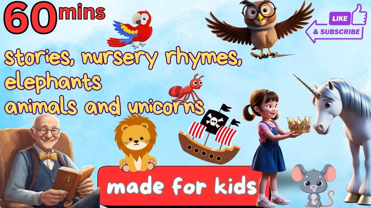 60 minutes learning from stories of animals, hidden  treasure and mythical unicorns