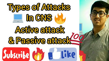 Types of attacks in CNS Active attack and Passive attack