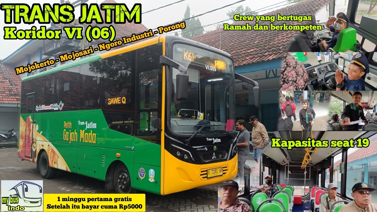 Trans Jatim Koridor 6 Mojokerto - Porong. Naik bus cuma Rp5.000