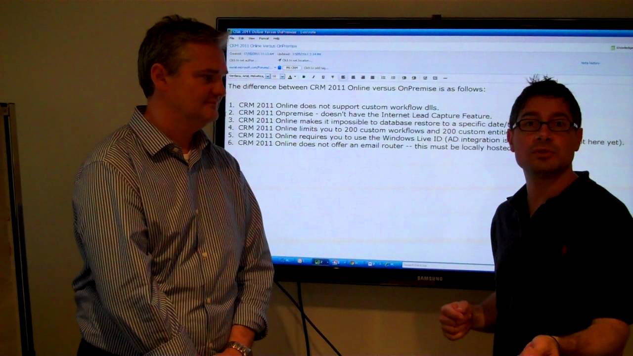 Microsoft Dynamics CRM 2011 Online Versus Onpremise - YouTube