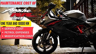 ONE YEAR Maintenance COST of Apache RR310 bs6 | Petrol expenses | All three services cost