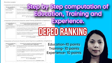 HOW TO COMPUTE EDUCATION, TRAINING AND EXPERIENCE POINTS IN DEPED RANKING?