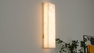 Rectangular Alabaster Wall Sconce-installationvideo