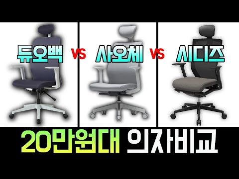 <strong>듀오백</strong> vs. 사오체 vs. 시디즈 [20만원대 의자 비교]