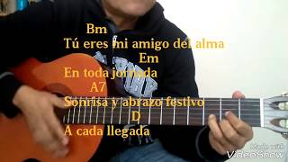 Video thumbnail of "AMIGO de Roberto Carlos Acordes de Guitarra, Video Demostración"