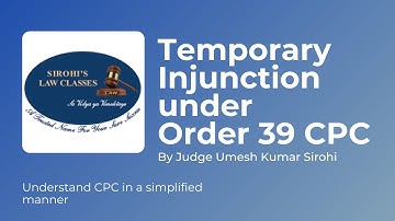 Temporary Injunction under Order 39 CPC