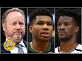 Giannis says he never asked Mike Budenholzer to guard Jimmy Butler in Game 1 | The Jump