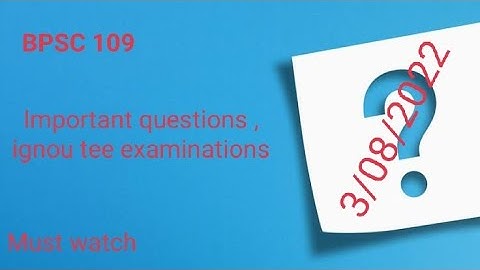 Important questions of BPSC 109 || Ignou June tee|| 2022
